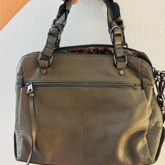 Elliott Lucca Taupe Leather Satchel - Picture 6 of 12